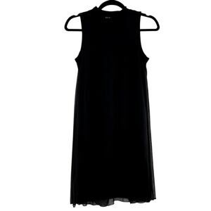 Nik & Nash Black Sleeveless Womens Mini Sheath Dress S Split Back Fully Lined